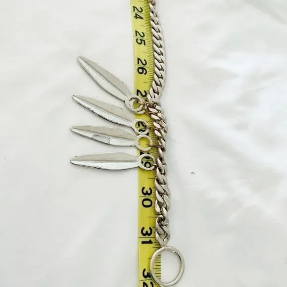 YSL silver chain link belt leaf design - Picture 13 of 14